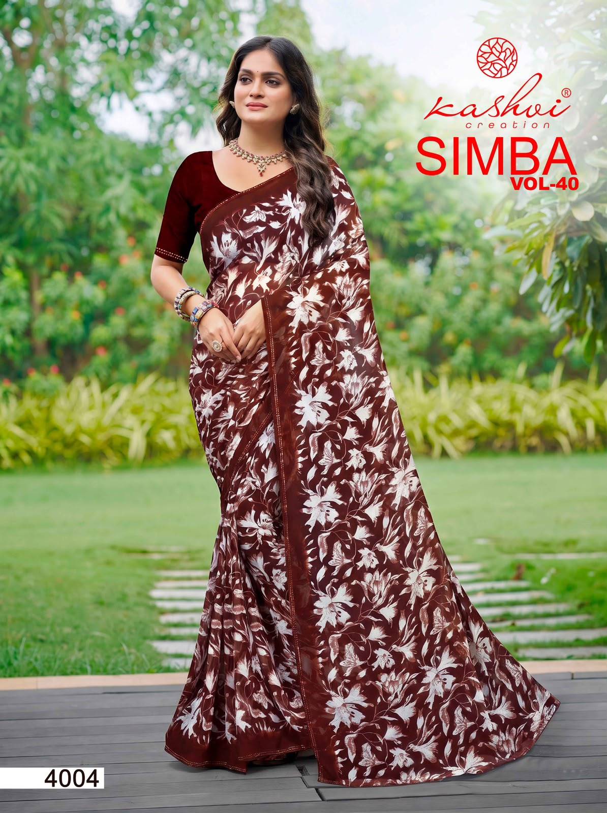 SIMBA VOL 40 BY KASHVI CREATION 4001 To 4008 Series Indian Traditional Wear GEORGETTE sarees At Wholesale Price